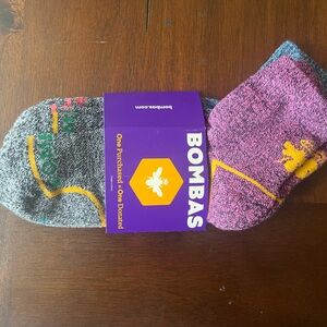 Bombas Gray and Purple Casual Socks with Comfort and Style